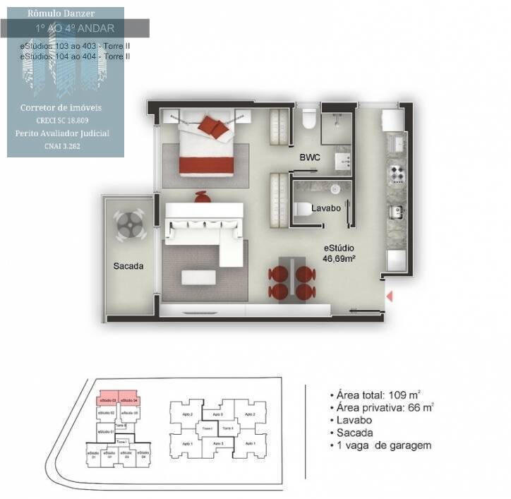 Apartamento à venda com 1 quarto, 53m² - Foto 9