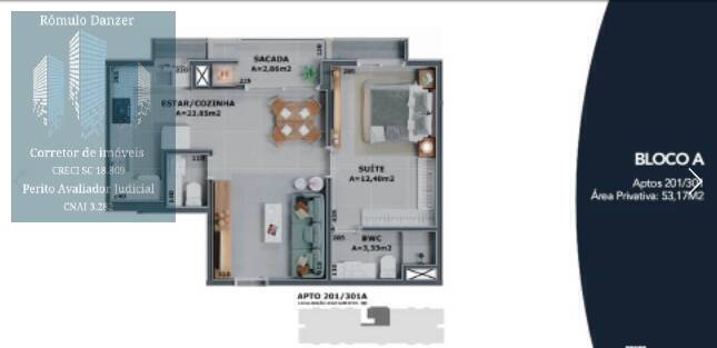 Apartamento à venda com 1 quarto, 43m² - Foto 2