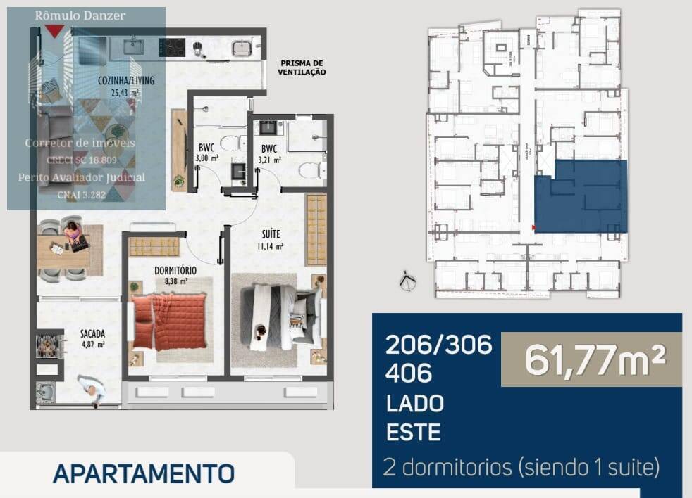 Apartamento à venda com 2 quartos, 61m² - Foto 7